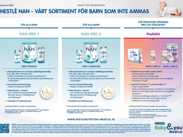 Vårt sortiment för barn som inte ammas