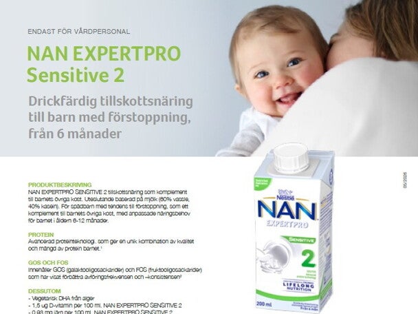 Produktblad NAN Sensitive 2 drickfärdig