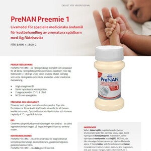 Produktblad PreNAN Preemie 1