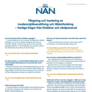 Tillagning - Vanliga frågor från föräldrar och vårdpersonal